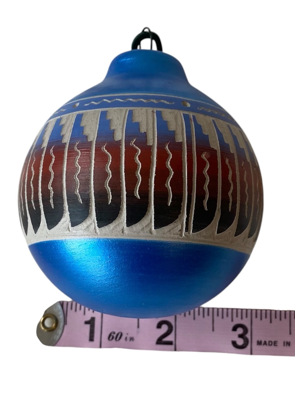 Authentic Navajo Hand Painted Etched Pottery Ornament VT Grand Canyon 4” - Picture 5 of 7